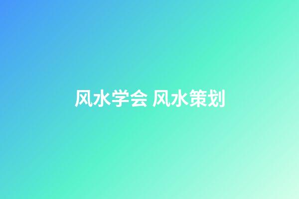 风水学会 风水策划